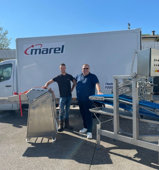 Dennis Vos with Marel equipment and truck